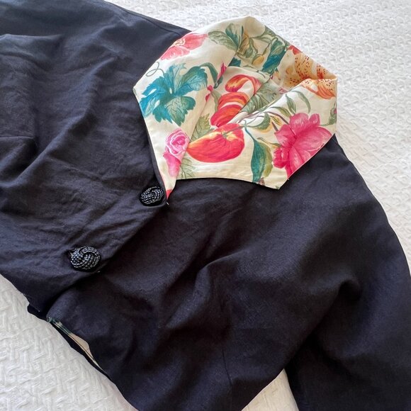 Funky & Unique Crop Jacket - Handmade - Solid & Floral - Size M/L - Picture 8 of 14